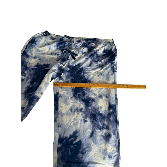 Belle Beach Kim Gravel Blue Tie Dye Wide Leg Crop Pants Tassel Drawstring 3XT - Picture 4 of 9